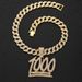 Hip Hop Hot Selling Full Diamond 1000 Point Pendant Cuban Necklace Men's Trendy Cool Street Dance Decoration_ipsvogv.com
