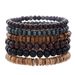 Hot Selling Handmade Beaded Bracelet Set For Men, Retro Style, Multi Layer Elastic Line, Wooden Beads, Coconut Shell Stone Bracelet_ipsvogv.com