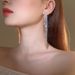 Claw Chain Rhinestones Luxury Super Flash Full Diamond Long Tassel Earrings Temperament Earrings Ear_ipsvogv.com