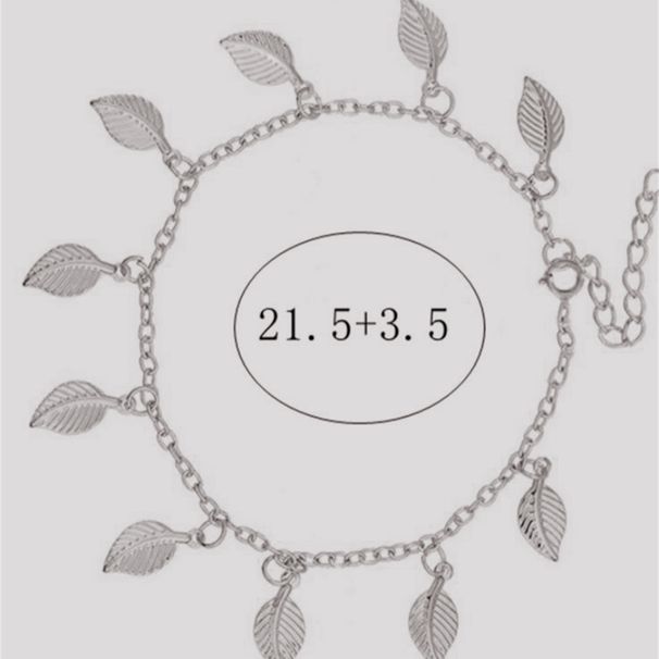 s925 silver leaf pendant anklet simple tassel foot jewelry fashion hot selling women_ipsvogv.com