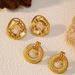 Women’s Jewelry Set Fashion Exaggerated Irregular Concave And Convex Lava Earrings Alternative Folds Niche Earrings Versatile Ins Earrings_ipsvogv.com