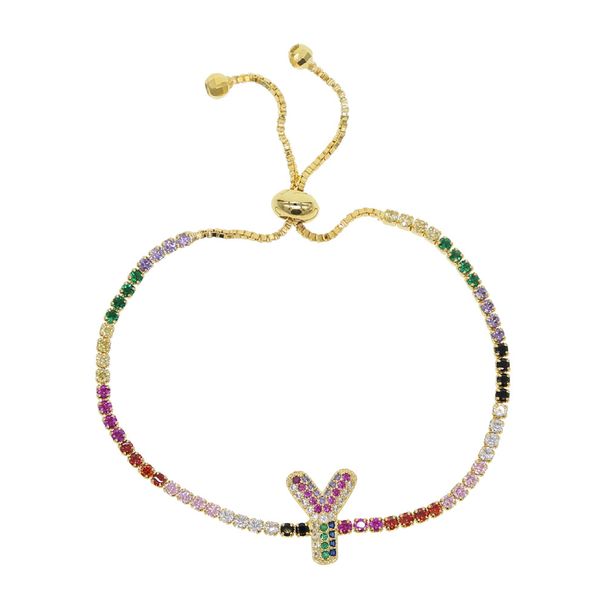 Women's Jewelry 26 Letters Inlaid Zircon Bracelet Fashion Ins Style Ladies Hip Hop Bracelet_ipsvogv.com