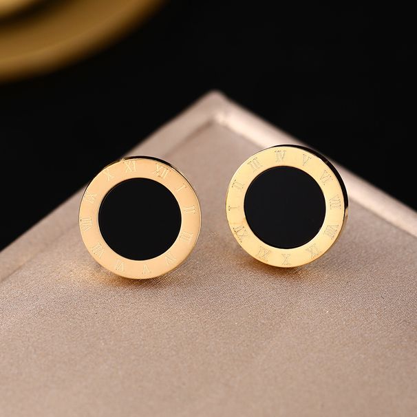 Minimalist Titanium Steel Personalized Roman Numerals, Cute Girl Earrings, Fashionable Earrings And Accessories_ipsvogv.com