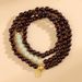 Natural Small Leaf Red Sandalwood Hetian Jade Three Ring Bracelet Wooden Cultural Toy Buddha Beads Plate Playing Hand_ipsvogv.com