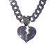Men’s Jewelry Set Fashion New Jewelry Accessories Purple Love Full Diamond Pendant Cuban Chain Hip Hop Broken Heart Pendant Chain_ipsvogv.com
