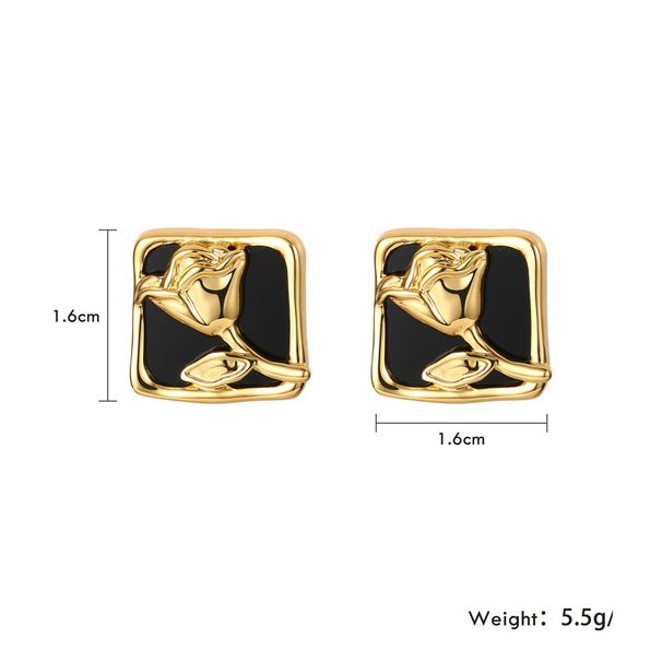 Small fragrance style rose earrings exquisite oil drop temperament earrings high end earrings_ipsvogv.com