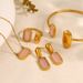 Retro Simple Geometric Zircon Ring Fashion Niche Design Creative French Pink Zircon Set_ipsvogv.com