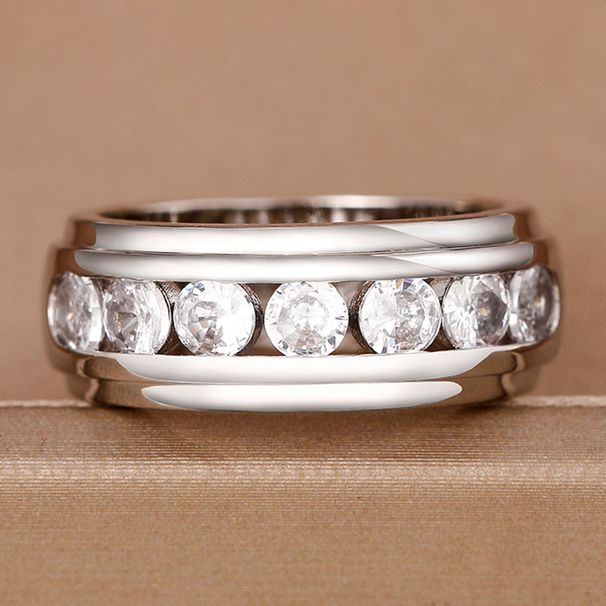 Cao Shi's Men's Wedding Ring: Extraordinary Ins Hip Hop Style Zircon Index Finger Ring for Men_ipsvogv.com