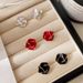 Light luxury simple high end niche camellia earrings for women ins trendy internet celebrities with cold wind earrings_ipsvogv.com
