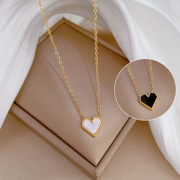 Body 【 Whole Titanium Steel 】 Cold And Indifferent Wind Love Fritillaria Minimalist Gold Necklace In The Furnace Female 【 】_ipsvogv.com