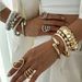 Punk Metal Style Mixed Pleated Wide Irregular Pearl Water Droplet Hug Bead Bracelet For Women_ipsvogv.com