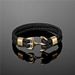 Men's Titanium Black Braided Anchor Stainless Steel Genuine Bracelet Leather Cord_ipsvogv.com