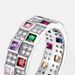 S925 Sterling Silver Exquisite Rainbow Checkerboard Inlaid Zircon Ring INS Fashion Trend Index Finger Ring_ipsvogv.com