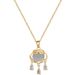】 Cat 【 Eye Stone Lucky Lock Light Luxury Charm Gorgeous Full Diamond Necklace Women's Versatile Clavicle Titanium Steel 【 】_ipsvogv.com