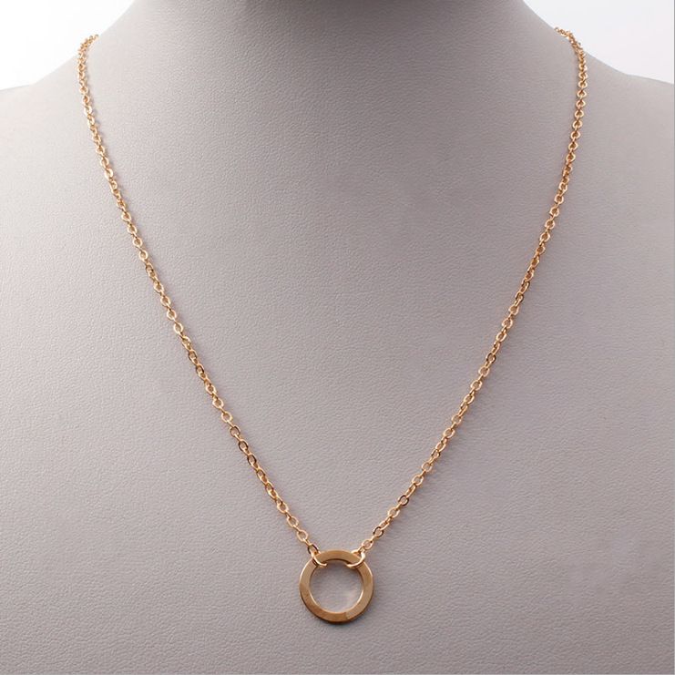 Small ring clavicle chain pendant women's simple short Joker necklace fashion sweet Japanese Korean Accessories Wholesale_ipsvogv.com