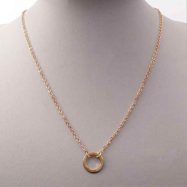 Small ring clavicle chain pendant women's simple short Joker necklace fashion sweet Japanese Korean Accessories Wholesale_ipsvogv.com