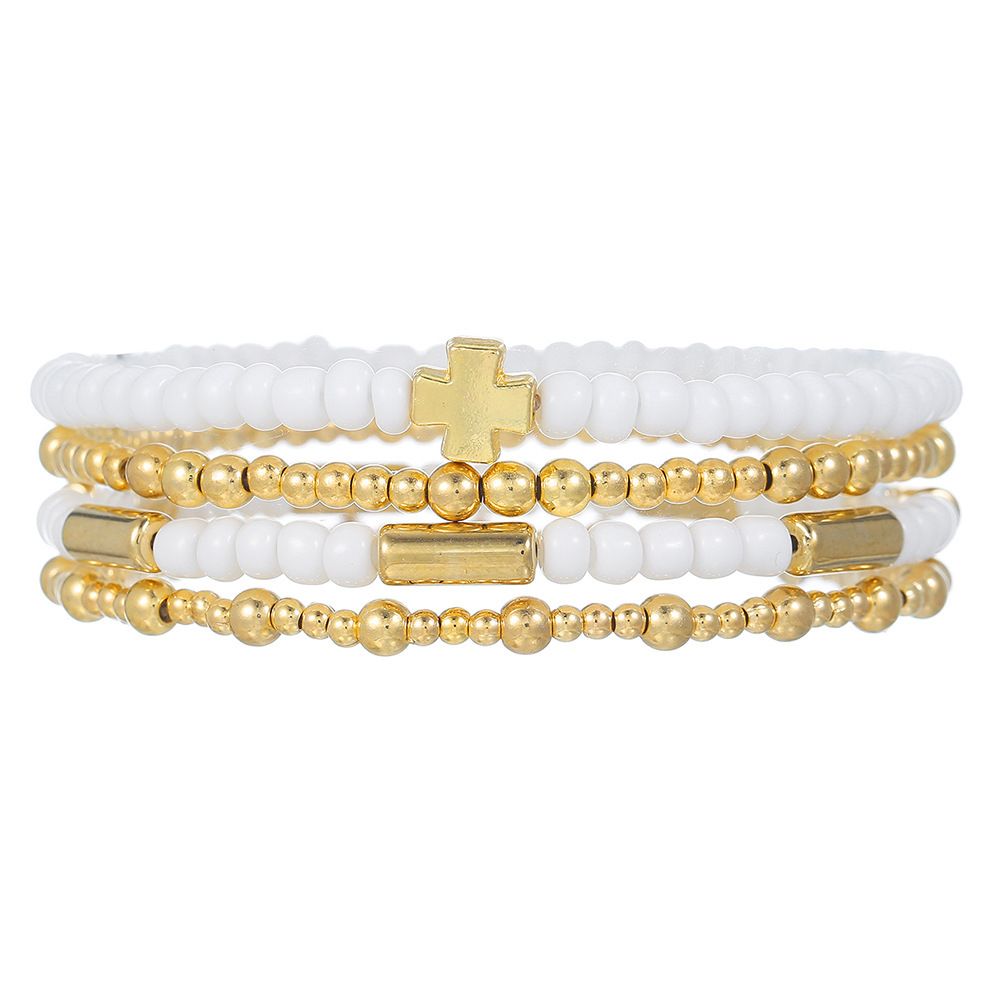 Environmental Protection CCB Beaded Stacking Bracelet Women's Elastic Moon Cross Cactus Shell Love Bracelet Women_ipsvogv.com
