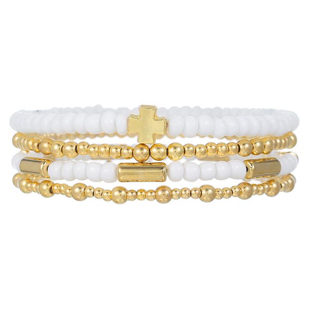 Environmental Protection CCB Beaded Stacking Bracelet Women's Elastic Moon Cross Cactus Shell Love Bracelet Women_ipsvogv.com