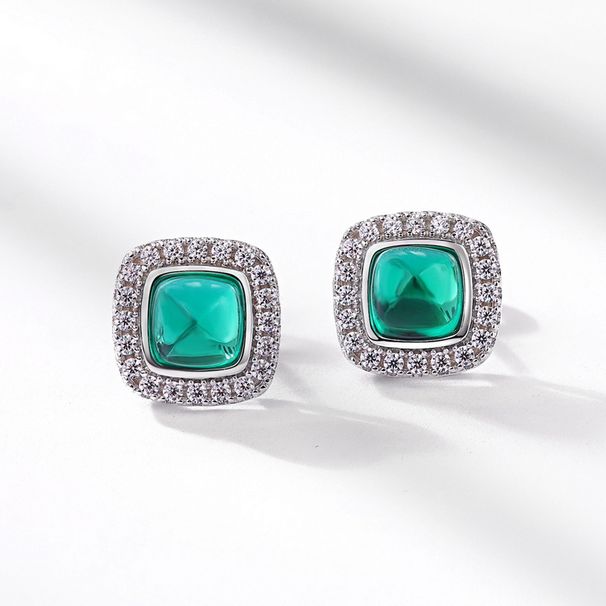 Cultivated Emerald Earrings For Women S925 Silver Earrings Light Luxury Simple Niche_ipsvogv.com