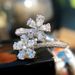 Cao Shi Fashion Women Celebrity Fairy Style Flower Water Drop Pear Shape Zircon Open Ring Female_ipsvogv.com