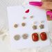 Women’s Jewelry Set Fashion Hot Selling Light Luxury Diamond Pearl Earrings For Women Simple And Versatile 6 Pairs Of Crown Earrings Combination_ipsvogv.com