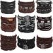 Hot Selling Men's 5-Piece Set Hand-Woven Cowhide Wax Rope Adjustable Bracelet Jewelry_ipsvogv.com