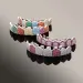 Rose White Gold Vampire Grillz Iced Out Fang Grills Full Colorful Dia Cosplay Tooth Cap Dental Mouth Teeth Braces_ipsvogv.com