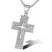 New Hip-Hop Jewelry Titanium Steel Gold-Plated Diamond-Studded Cross Pendant Necklace_ipsvogv.com