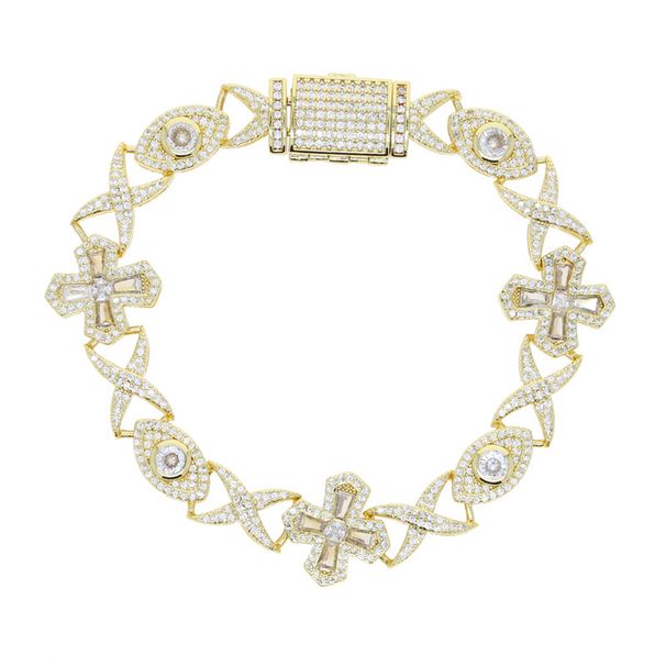 Hip Hop New Cross Eyes Cross Knot Zircon Bracelet Personality Niche Hand Jewelry_ipsvogv.com