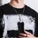 Cross Necklace, Men's Trendy Melon Seed Chain With Diamond Inlaid Pendant, Titanium Steel Hip-hop Versatile Accessories,_ipsvogv.com