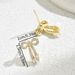 Minimally designed Korean style bow with zircon inlay for female niche, internet famous versatile and earrings_ipsvogv.com
