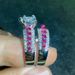 Fashion heart shaped zircon platinum ring for women red corundum double layer engagement ring_ipsvogv.com