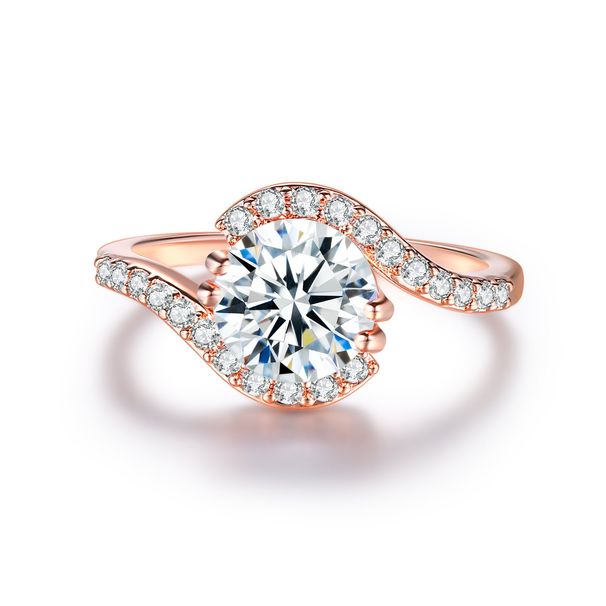 Fashion classic engagement ring for women, inlaid with zircon and rose gold plated_ipsvogv.com
