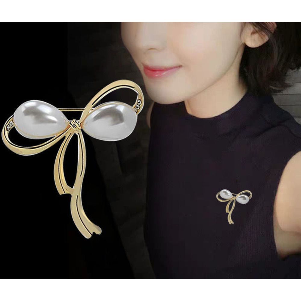 Summer anti glare brooch high-end fixed bow women, Korean version neckline decorative clip for women_ipsvogv.com