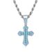 Unisex popular square colored zircon cross pendant new personality full diamond necklace trendy hip hop jewelry_ipsvogv.com