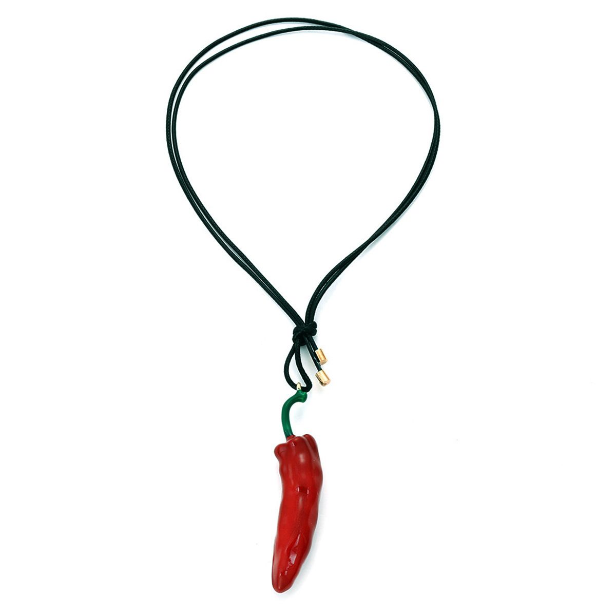 N11939 simulated enamel vegetable layered with ZA minimalist design, cute red chili pendant necklace_ipsvogv.com