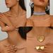 Feng Women's Earring Necklace Set with Love Bow Design, Diamond Inlaid Earrings, Versatile Clavicle Chain for Women_ipsvogv.com