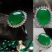 Natural Burmese Old Mine Chalcedony Silver-Plated Green Ethnic Style Open Ring Gift For Her_ipsvogv.com