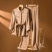 Women's Clothing silk suit women's new style casual fashion mulberry silk top pants two piece suit khaki_ipsvogv.com