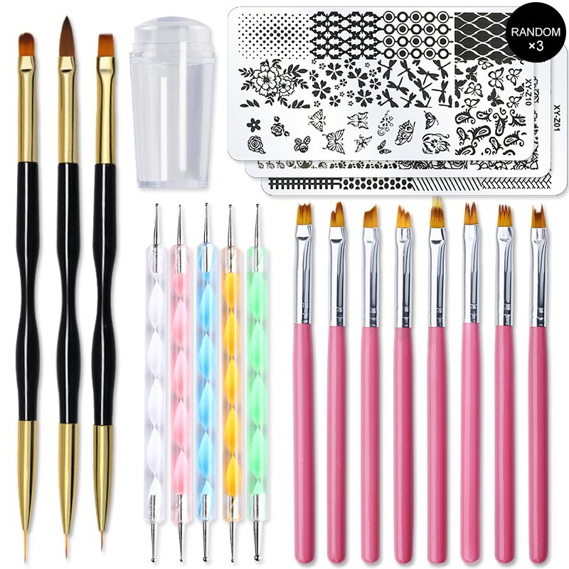 Multiple Nail Art Nail brush Design Tip Drawing Carving Dotting Nail Pen Builder Flat Liner Acrylic Gel Polish Manicure Tools_ipsvogv.com