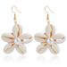 Summer Hand-woven Shell Flower Pendant Earrings Personalized Ancient Town Style Beach Earrings Women_ipsvogv.com