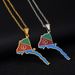 Africa Eritrea map pendant necklace oil drop retro men and women stainless steel pendant_ipsvogv.com