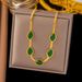 New Fashion Blade Pendant Neck Chain Emerald Set Jewelry Does Not Fade_ipsvogv.com