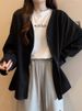 Lazy wind cardigan coat women's large size fat mm early autumn loose outside long-sleeved top winter_ipsvogv.com
