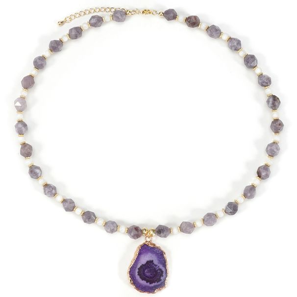 Amethyst Pendant Shell 8 Cm Cut Amethyst Natural Stone Necklace Clavicle Chain Versatile Personality Elegant Ins Style_ipsvogv.com