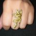 Cao Shi Leaves Decorated Zircon Fashion Female Index Finger Exaggerated Ring, Trendy Flower Ring_ipsvogv.com