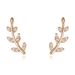 Cao Shi, Japanese and Korean Style, Leaf Earrings, Women's Trend, Forest Style, Diamonds, Small Earrings, Versatile Student Earrings_ipsvogv.com