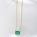Women's Jewelry S925 Sterling Silver Square Emerald Colored Gemstone Necklace Niche Design Light Luxury Simple Single Diamond Clavicle Chain_ipsvogv.com
