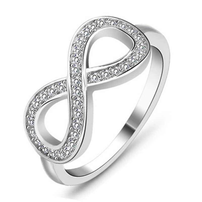 Simple And Infinite Ornaments An 8-line Ring, Exaggerated Personalized Diamond Set With Zircon Ring_ipsvogv.com