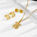 Bear Family 304 Stainless Steel Set Necklace Flat Polished Women's Bear Earrings Jewelry_ipsvogv.com